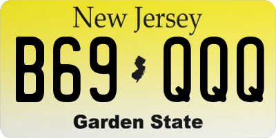 NJ license plate B69QQQ