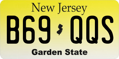 NJ license plate B69QQS