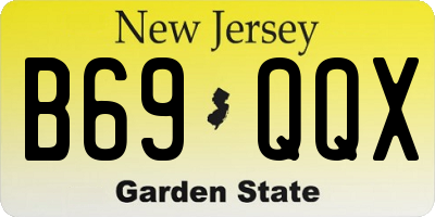 NJ license plate B69QQX