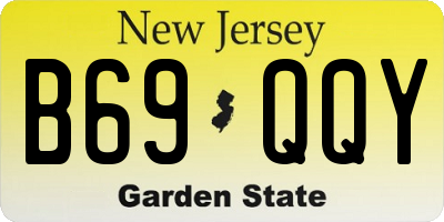 NJ license plate B69QQY