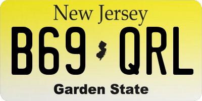 NJ license plate B69QRL