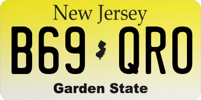 NJ license plate B69QRO