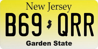 NJ license plate B69QRR