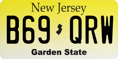 NJ license plate B69QRW