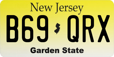 NJ license plate B69QRX
