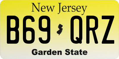 NJ license plate B69QRZ