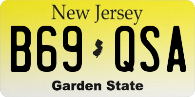 NJ license plate B69QSA