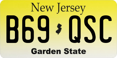 NJ license plate B69QSC