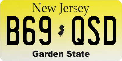 NJ license plate B69QSD