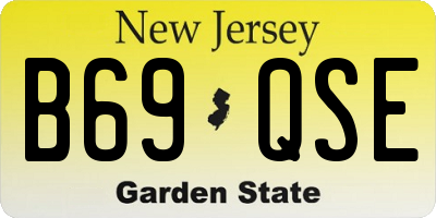 NJ license plate B69QSE