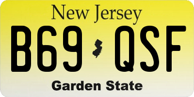 NJ license plate B69QSF