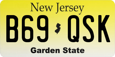 NJ license plate B69QSK