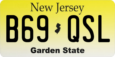 NJ license plate B69QSL