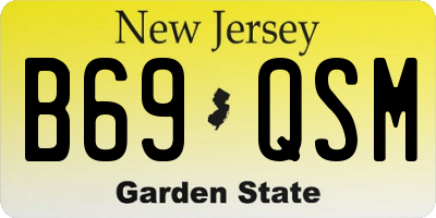 NJ license plate B69QSM