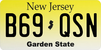 NJ license plate B69QSN