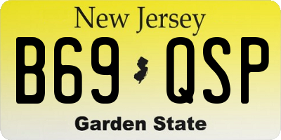 NJ license plate B69QSP