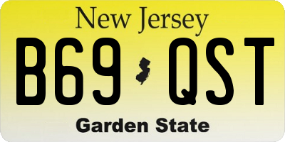NJ license plate B69QST