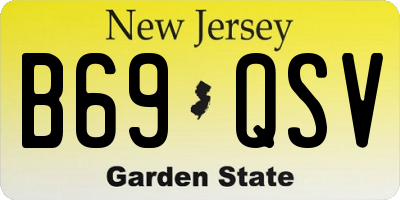 NJ license plate B69QSV