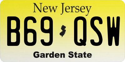 NJ license plate B69QSW