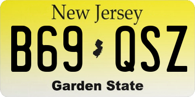 NJ license plate B69QSZ