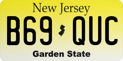 NJ license plate B69QUC