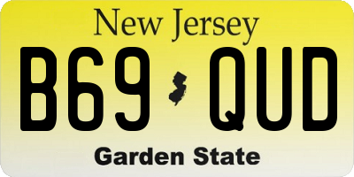 NJ license plate B69QUD