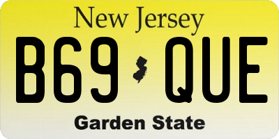 NJ license plate B69QUE