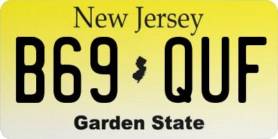 NJ license plate B69QUF