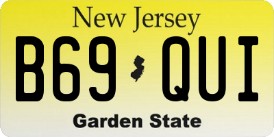 NJ license plate B69QUI