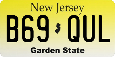 NJ license plate B69QUL