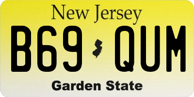 NJ license plate B69QUM