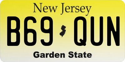 NJ license plate B69QUN