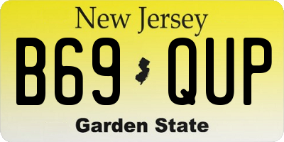 NJ license plate B69QUP