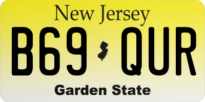 NJ license plate B69QUR