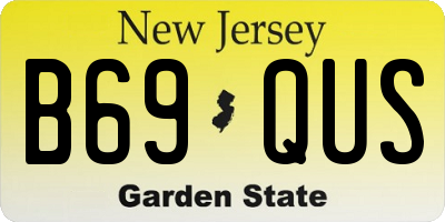NJ license plate B69QUS