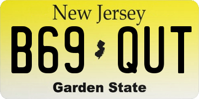 NJ license plate B69QUT