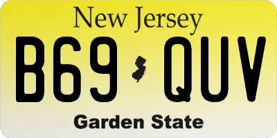 NJ license plate B69QUV
