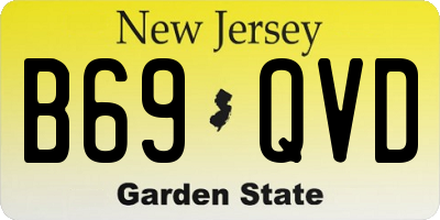 NJ license plate B69QVD