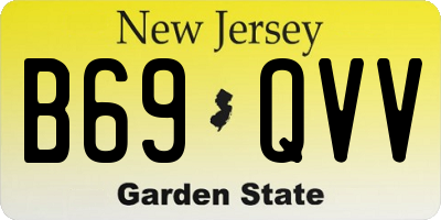 NJ license plate B69QVV
