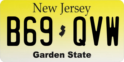 NJ license plate B69QVW