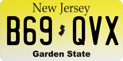 NJ license plate B69QVX