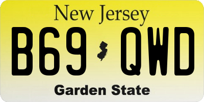 NJ license plate B69QWD