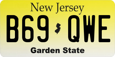 NJ license plate B69QWE