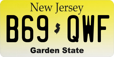 NJ license plate B69QWF