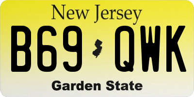 NJ license plate B69QWK