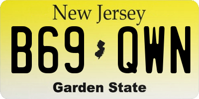 NJ license plate B69QWN