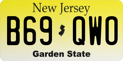 NJ license plate B69QWO