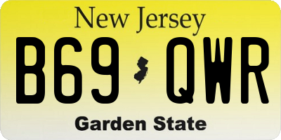 NJ license plate B69QWR