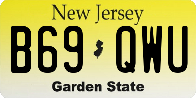 NJ license plate B69QWU