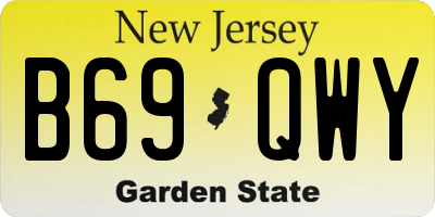 NJ license plate B69QWY